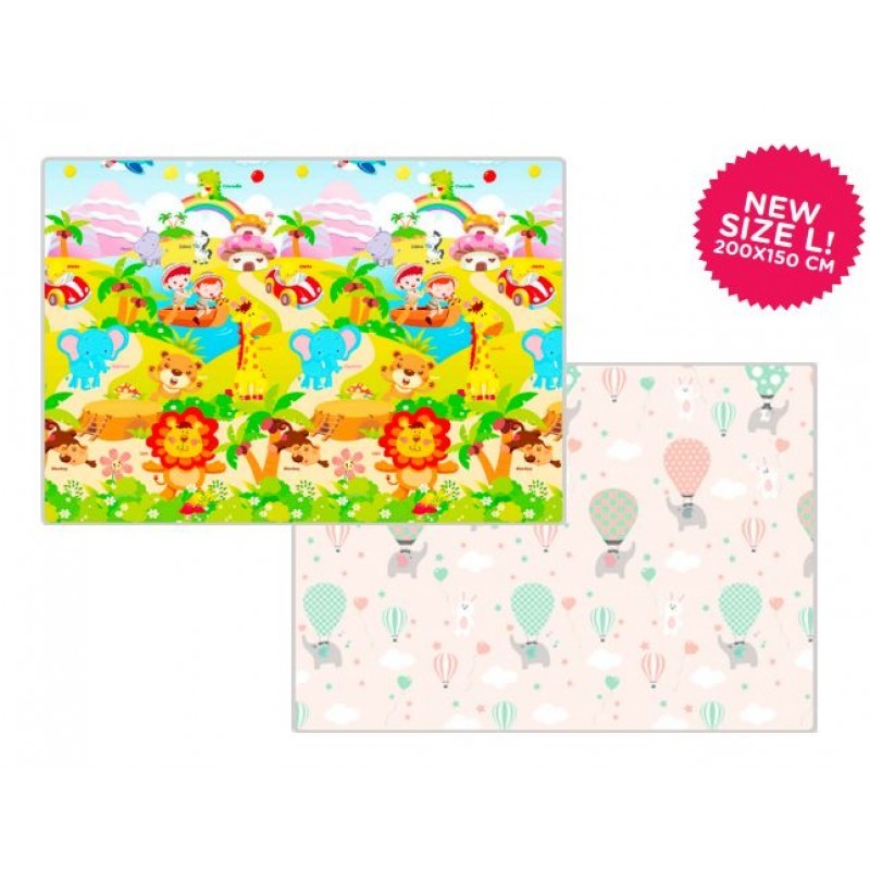 Yofi Activity Playmat Bayi PE Roll (200x150x1.5cm) - Safari & Elephant