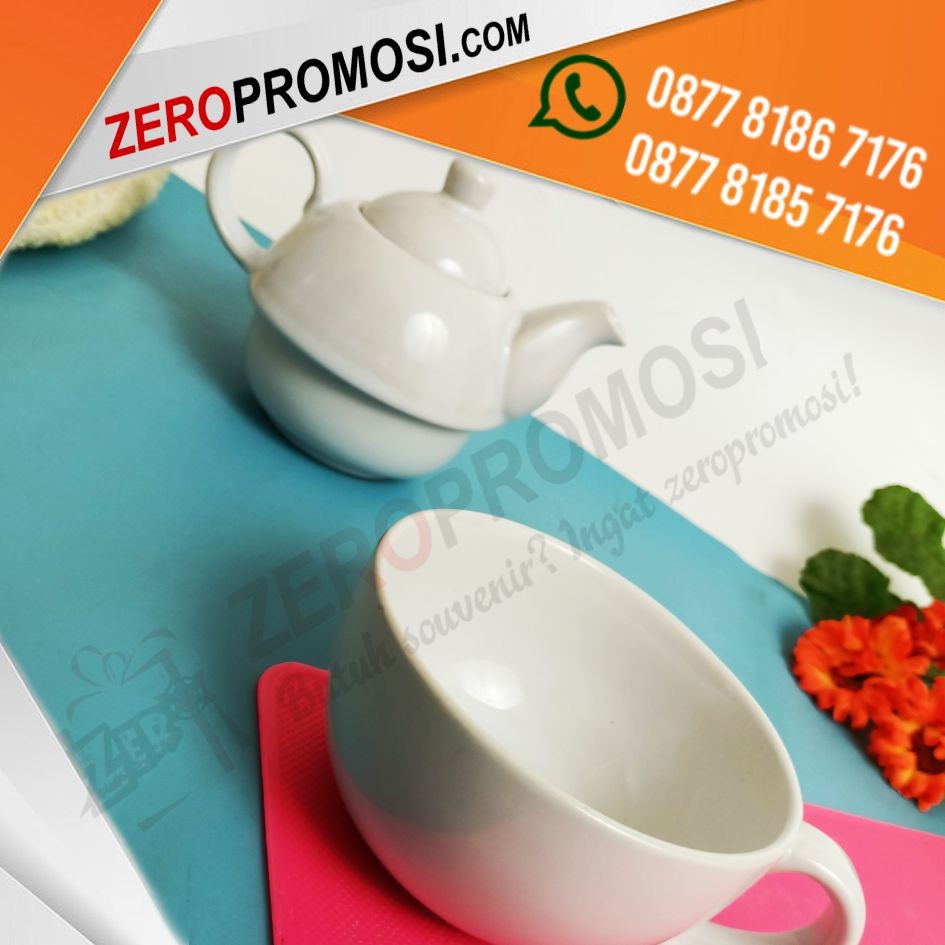 Souvenir Hampers Tea Set Keramik Teko Cangkir Susun 2IN1 Custom