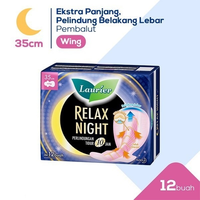 Laurier Relax Night Wing Pembalut Wanita 35cm - 12S