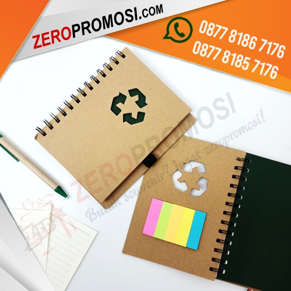 Memo Notebook Ramah Lingkungan N-803 Jilid Spiral Cetak Logo