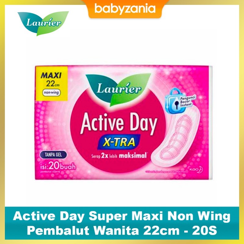 Laurier Active Day Super Maxi Non Wing Pembalut Wanita 22cm - 20S