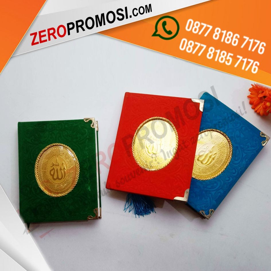 Produksi Souvenir Buku Yasin dan Tahlil Lapis beludru Hard Cover Plus Custom Foto