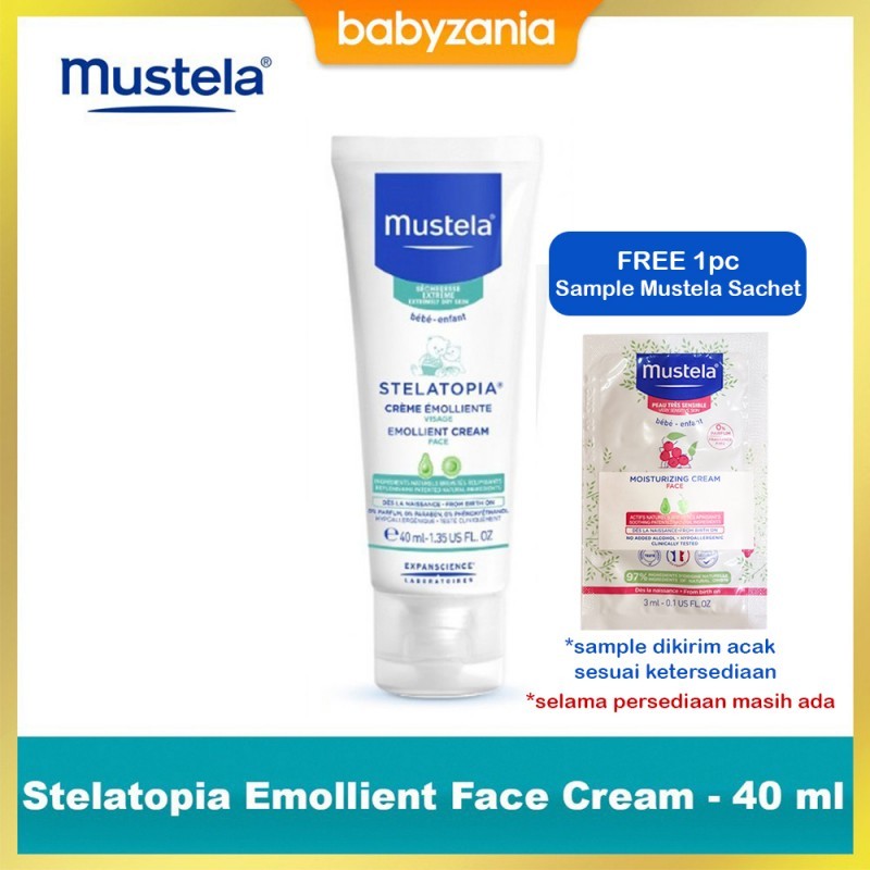 Mustela Stelatopia Emollient Face Cream untuk Eczema Atopik - 40ml