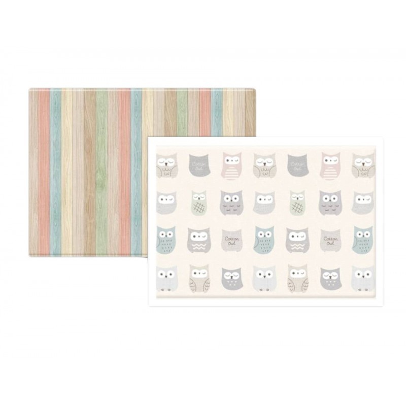 CobyHaus Playmat PVC Size M (190x130x1.2 cm) - Cotton Owl & Dual Wood