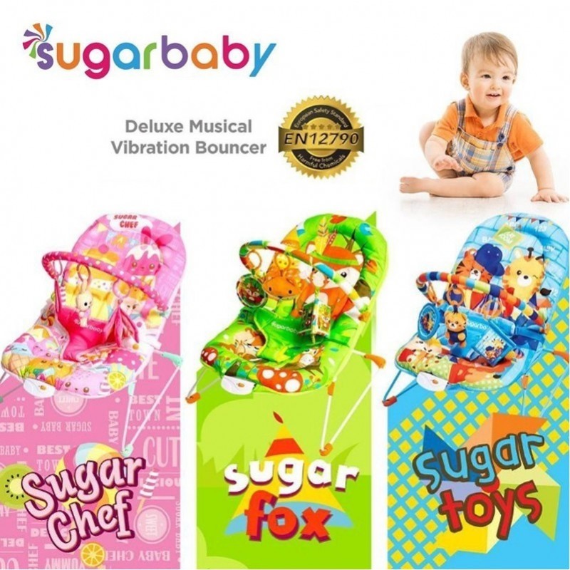 Sugar Baby Deluxe Musical Vibration Bouncer 1 Recline