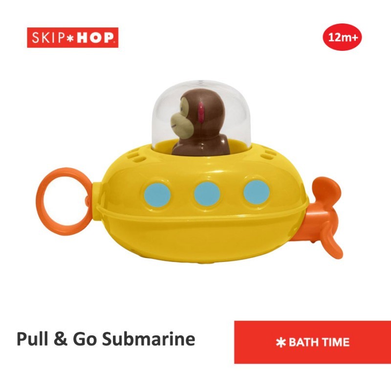 Skip Hop Zoo Bath Pull and Go Submarine Mainan Mandi Bayi - Monkey